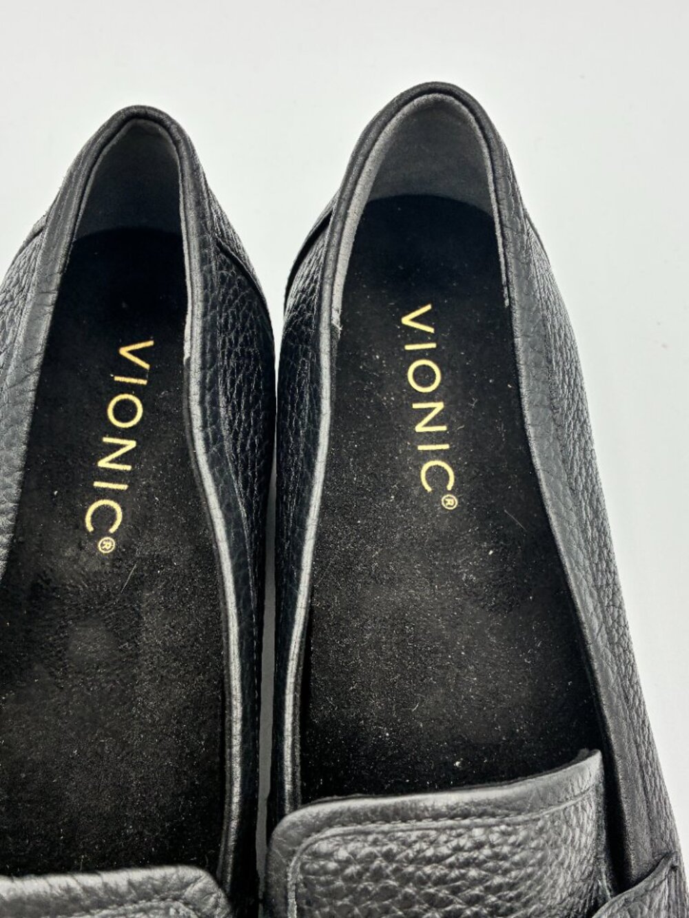 Vionic Shoes Black Pebbled Leather Sellah Loafers Slip On Flats - Picture 10 of 15